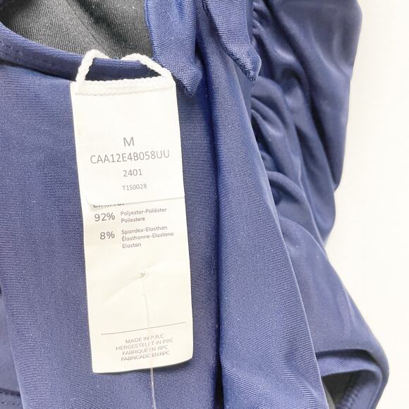 Cupshe Women's Navy Blue Tummy Control Tie Back One Piece Swimsuit Size Medium - Picture 6 of 7